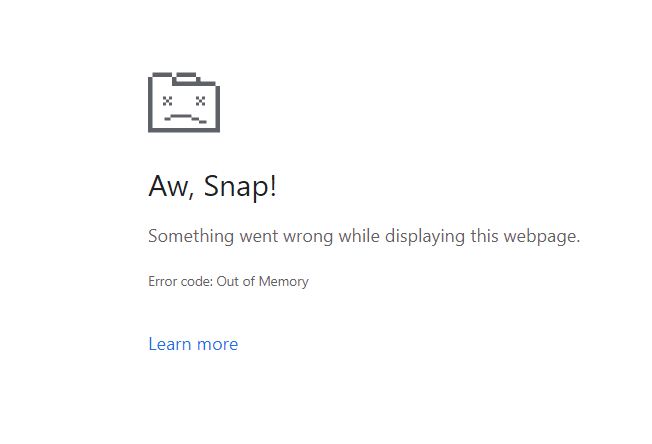 out of memory