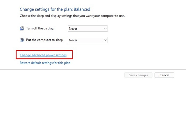 power setting