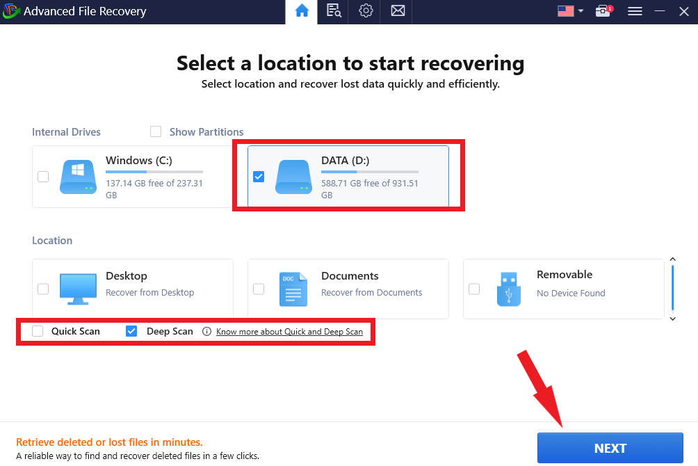 recover data