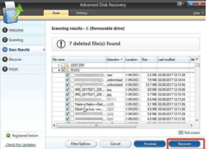 recover data