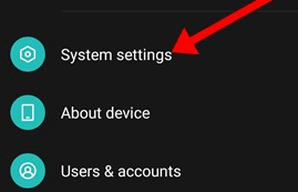 system settings