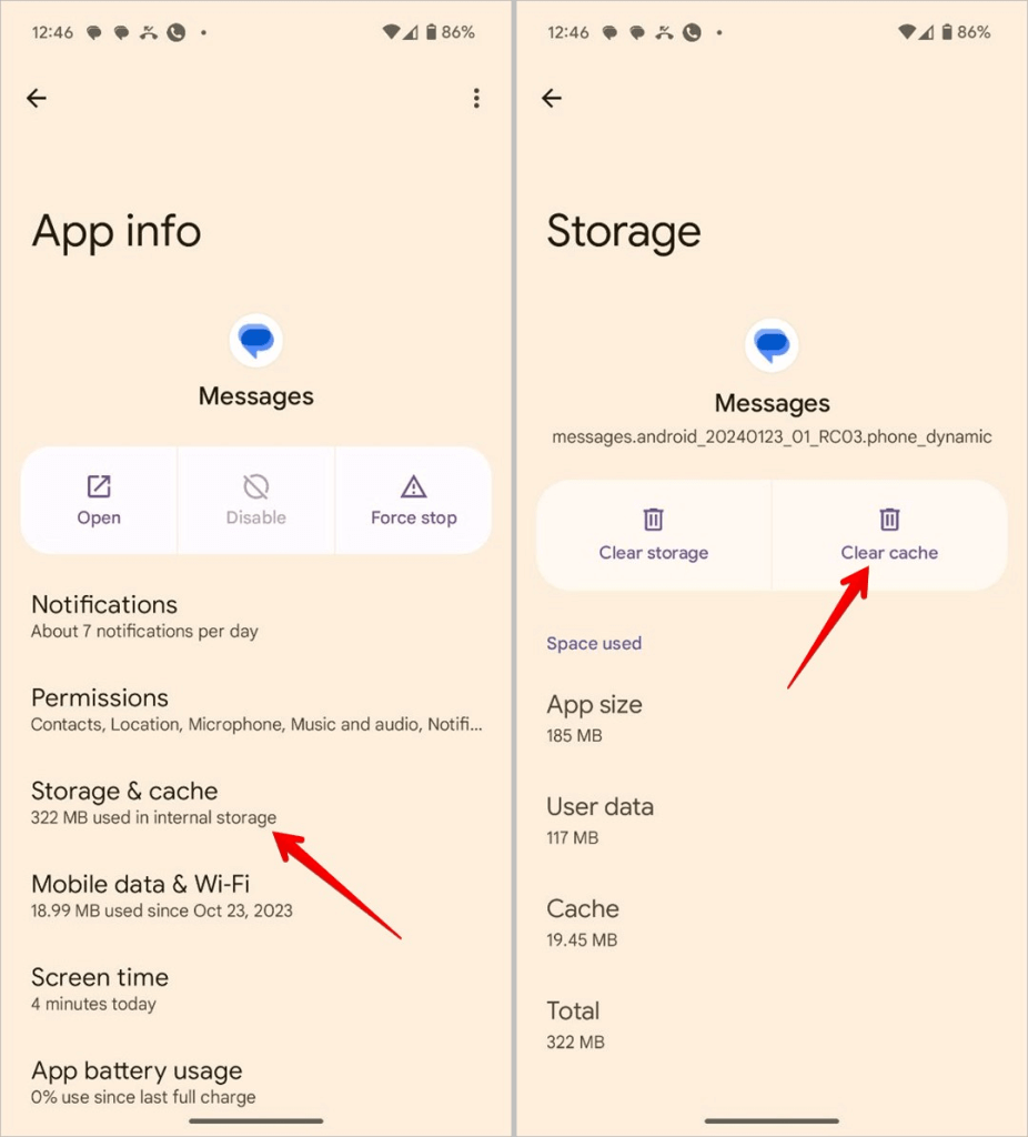 Clear App Cache & Data