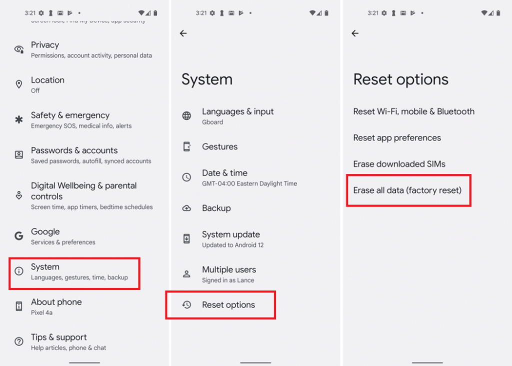 Factory Reset Your Device