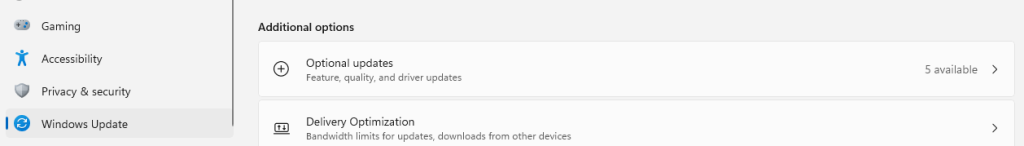 Optional Updates