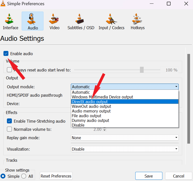 audio output