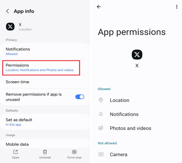 app permission