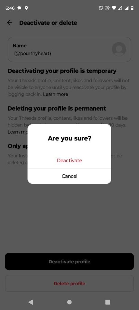 deactivate threads