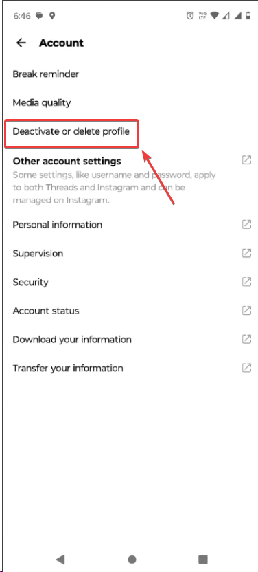 delete profile