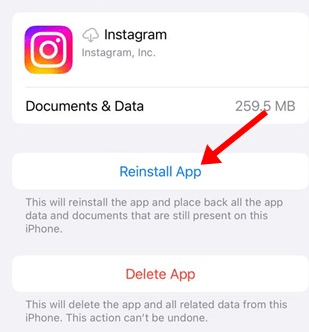 reinstall app