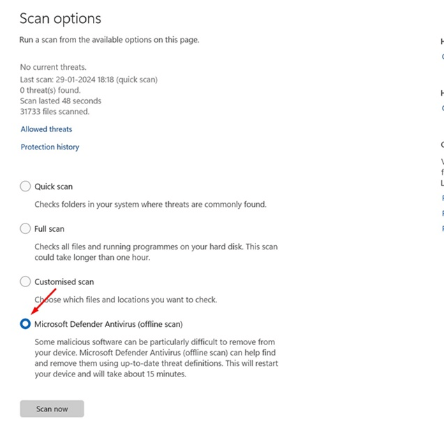 scan option