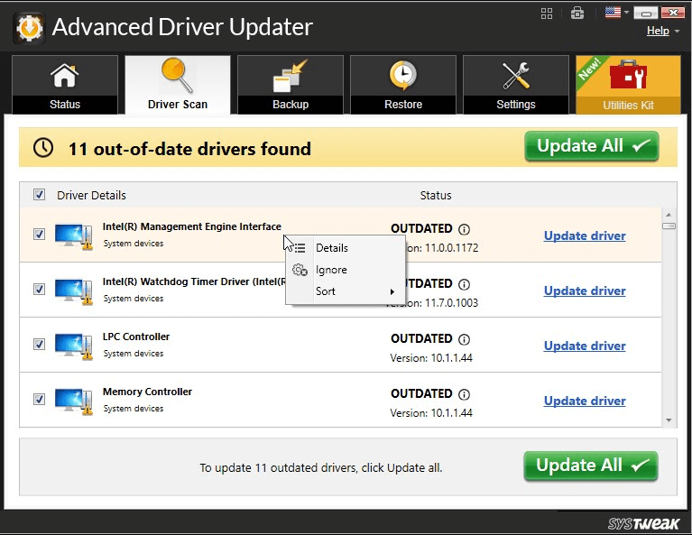 scan outdated driver