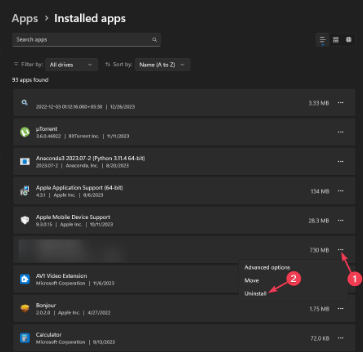 uninstall