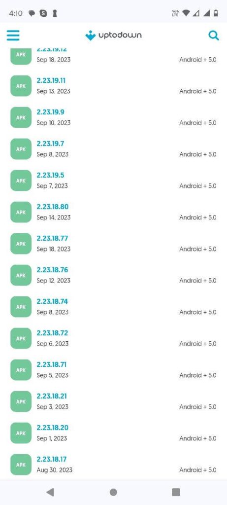 versions released