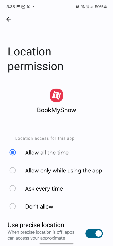 Location permissions