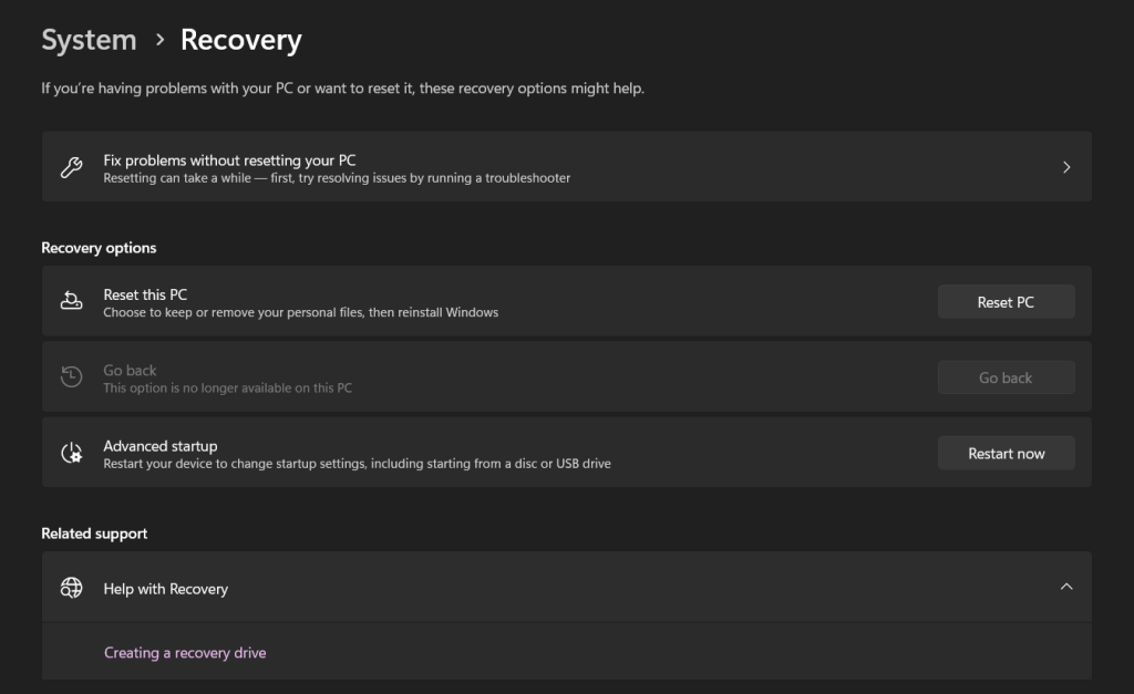 Recovery