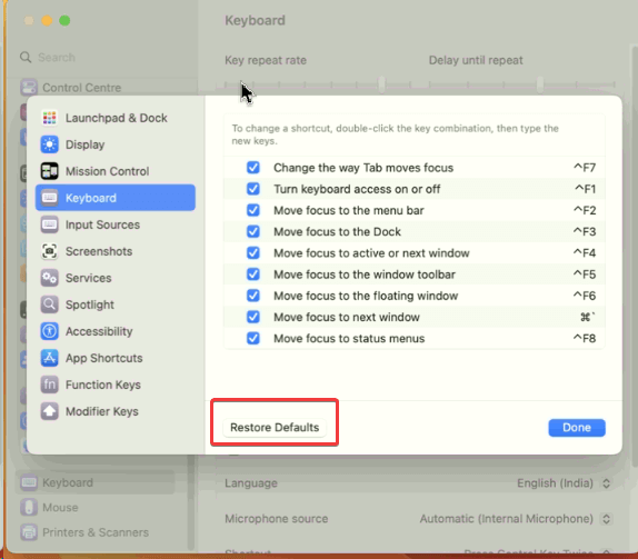 Restore Defaults