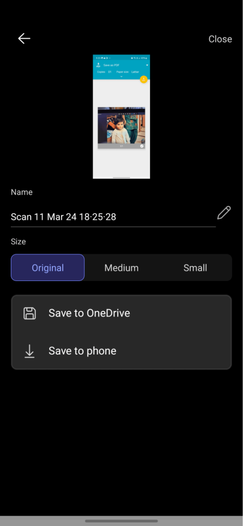 Save to phone