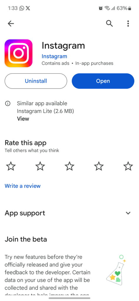 Update the Instagram App