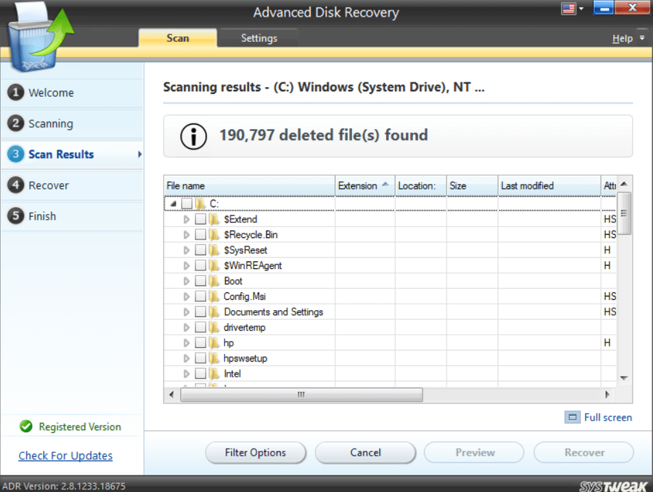 recover deleted data
