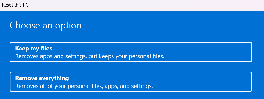 reset pc