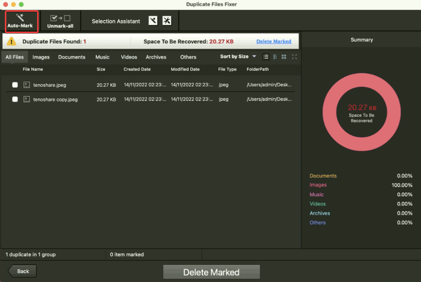 scan duplicate files