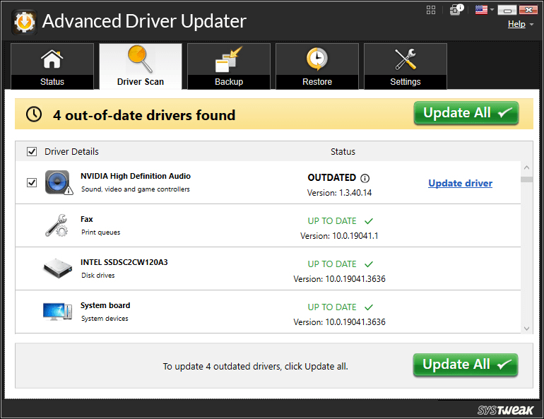 scan outdated driver