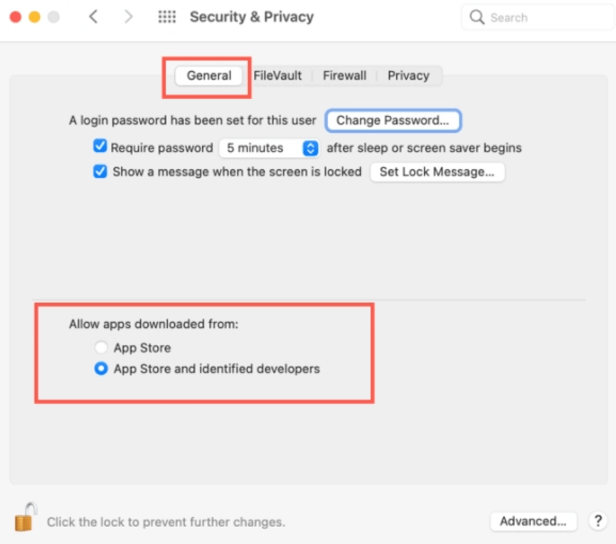 Allow apps