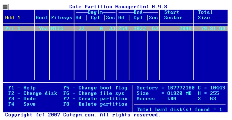 Cute Partition Manager
