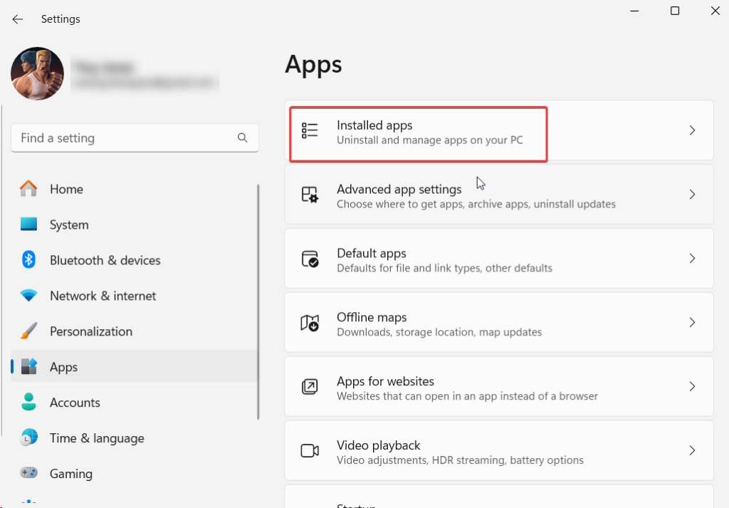 installed apps