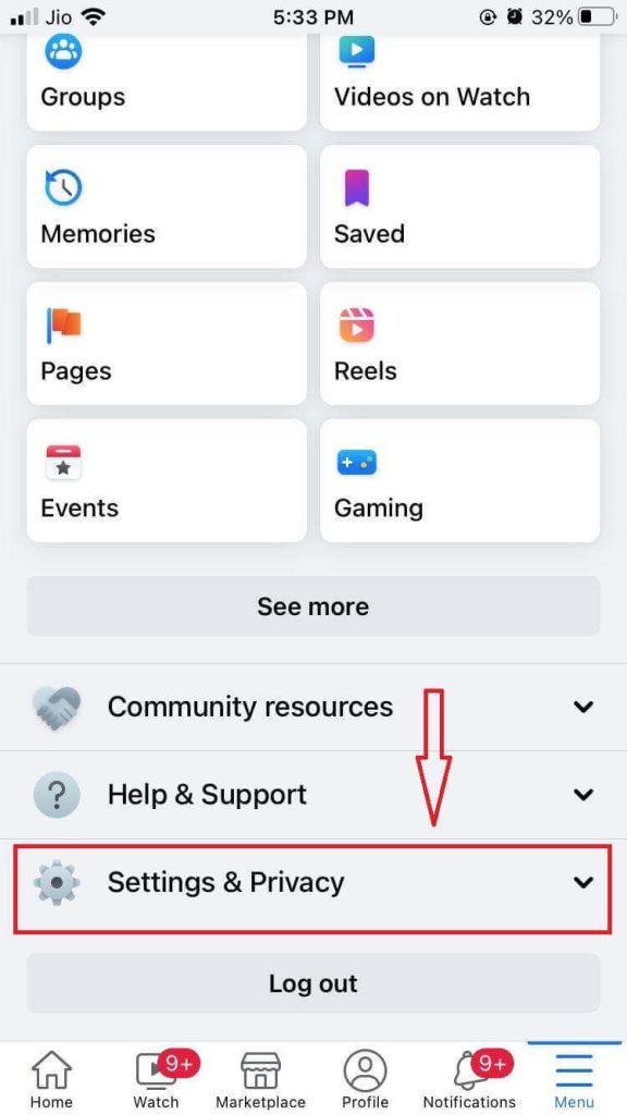 settings and privacy