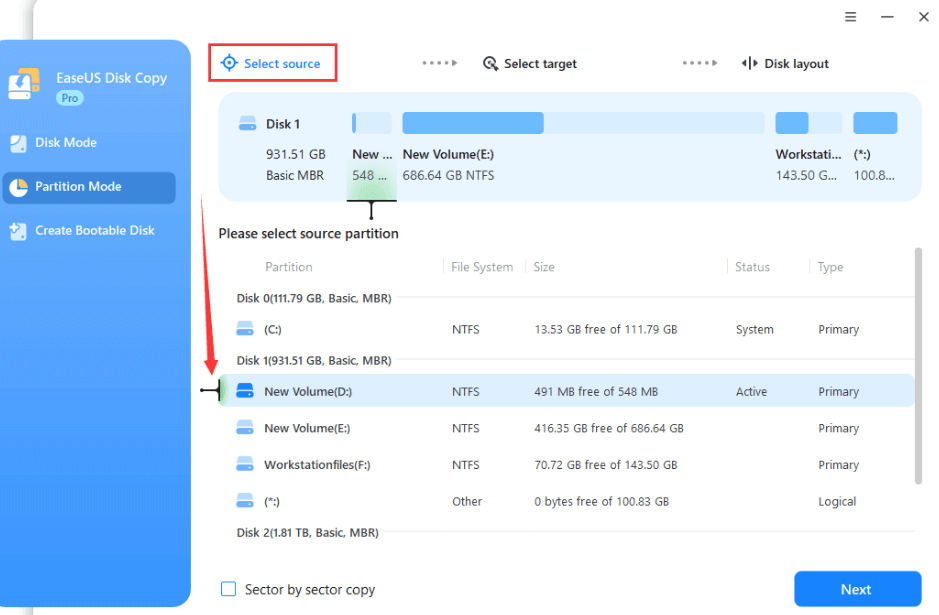 source partition