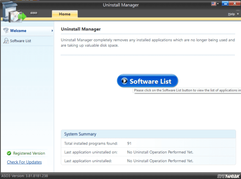 uninstall manager