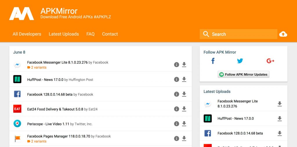APKMirror- Google Play Store Alternatives
