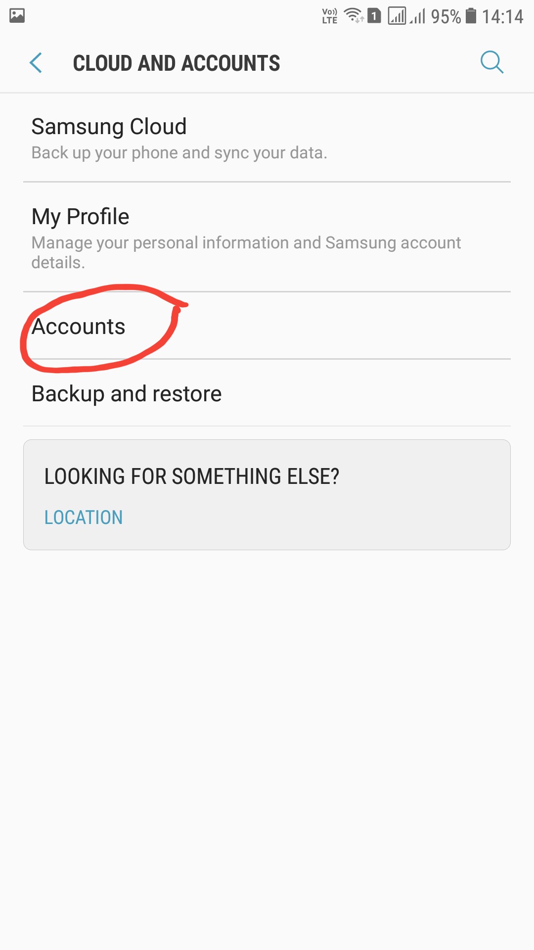 Android account settings