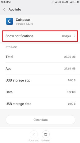 Android show notifications