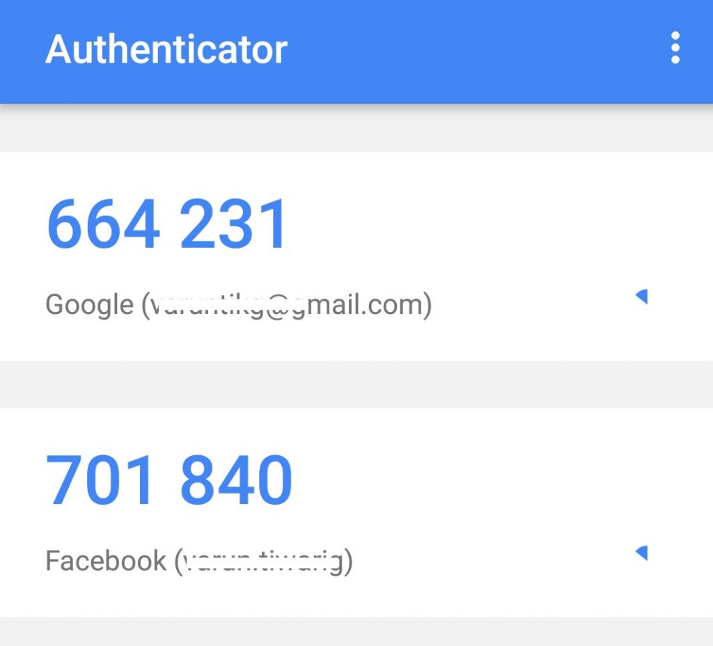 google authenticator 1. backup codes