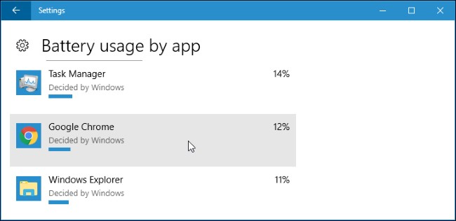 Battery usage settings