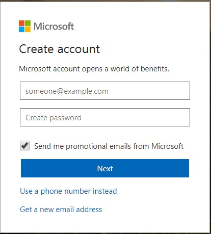Create account