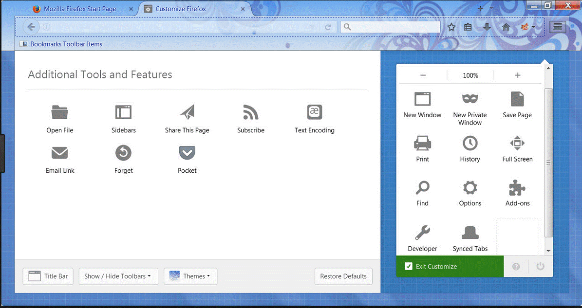 Customize Control Panel