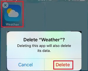 Delete weather app iPhone