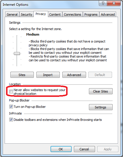 Disable Websites From Tracking Your Location