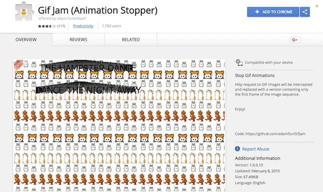 Discontinue GIFs from playing automatically on Google Chrome