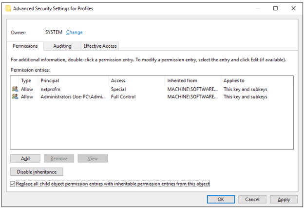 Edit the Registry