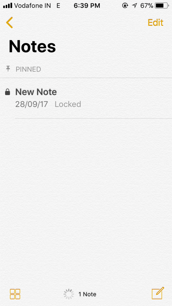 Enable Password in Notes