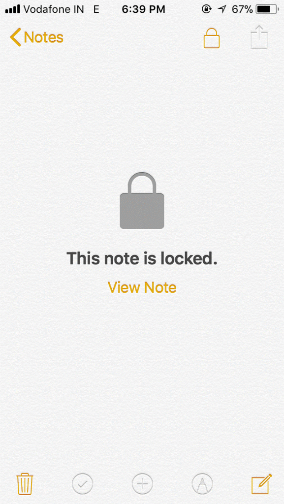 Enable Password in Notes
