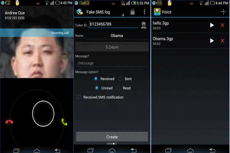 Fake Call & SMS & Call Logs