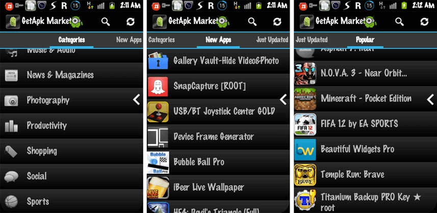 GetApk- similar to google play store