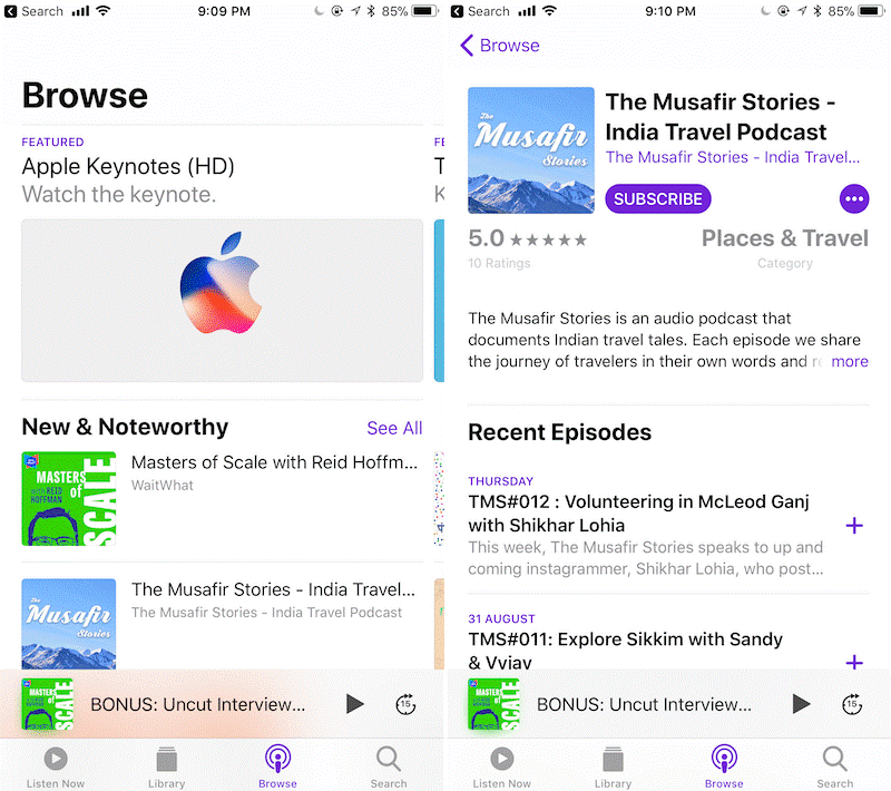 How to Subscribe and look up for Podcasts