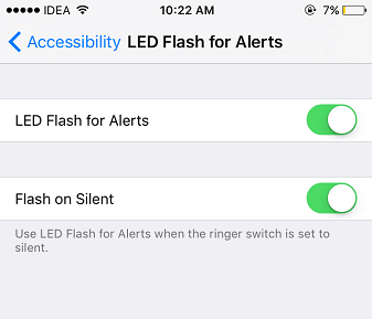 LED flash for alert