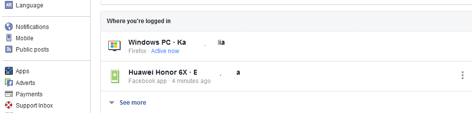 Logout using Facebook Desktop version